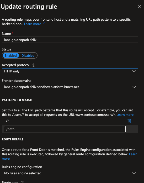 Routing rule