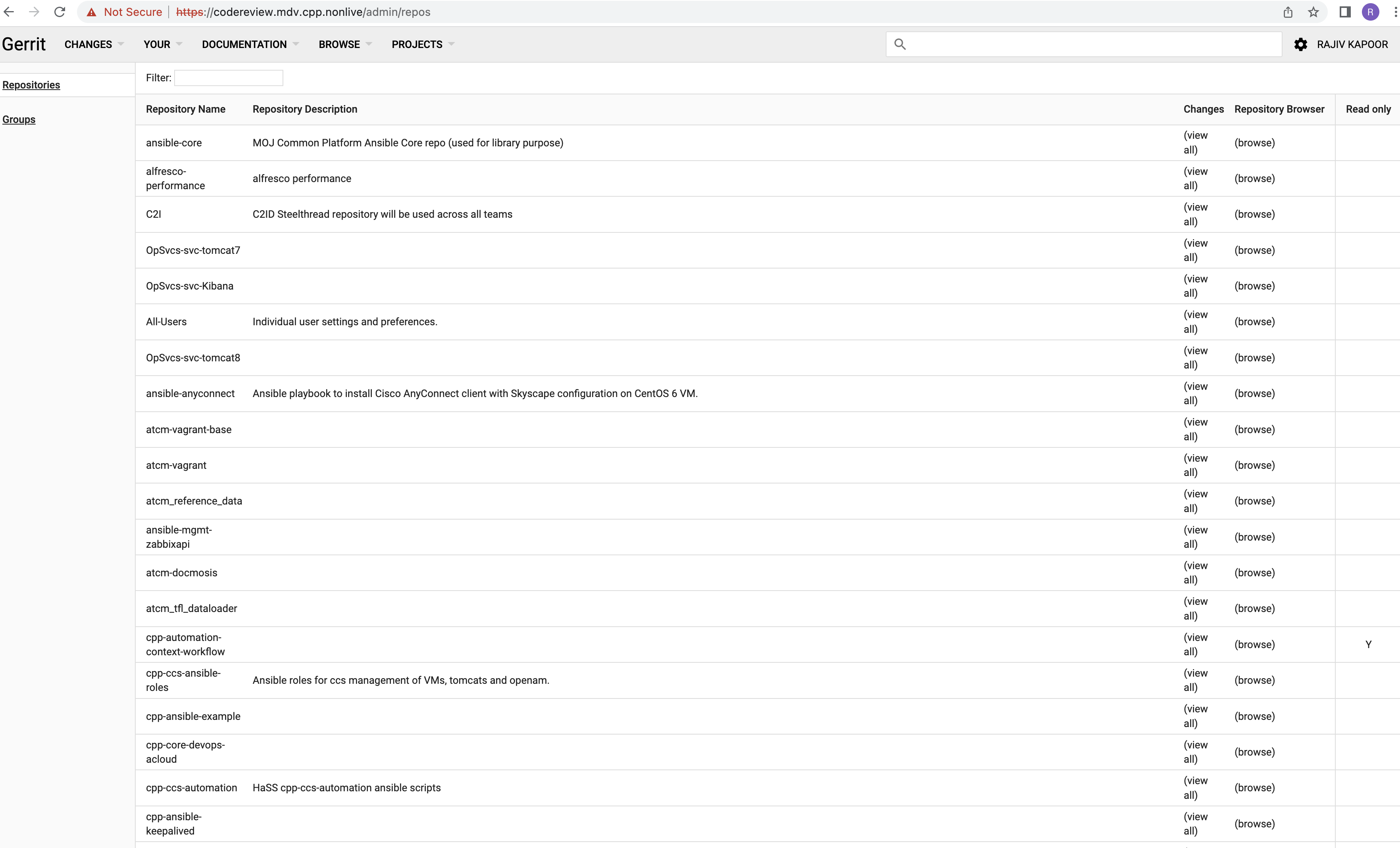Gerrit Repository Search