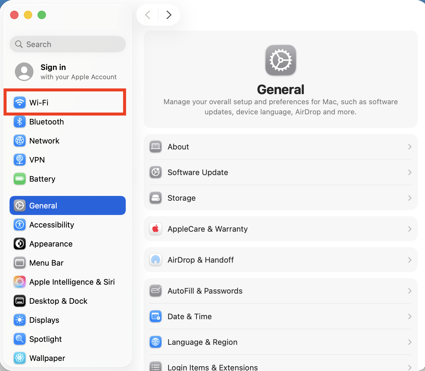 macOS Settings App
