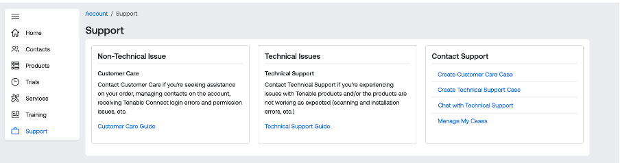 Tenable Support Portal